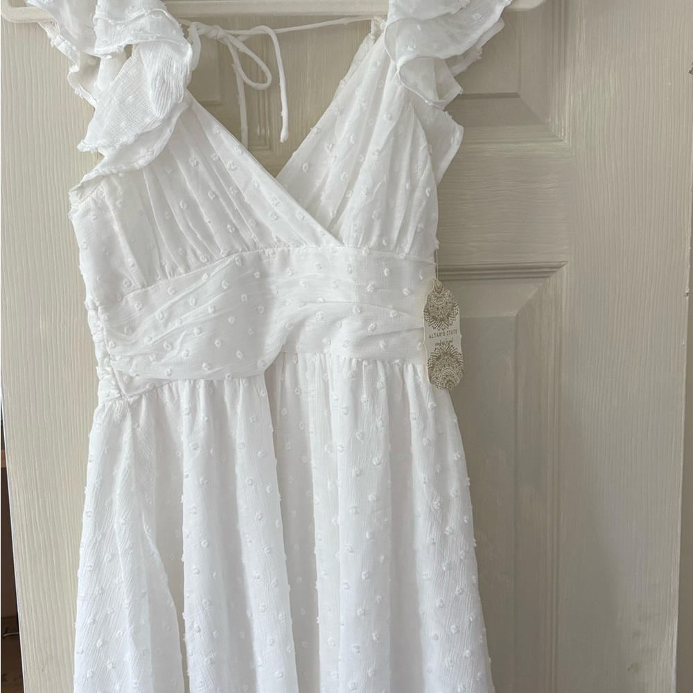 Altar'd State White Ruffle Dress